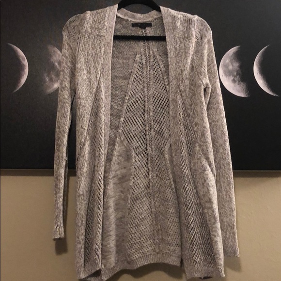 Grey/White crochet cardigan - Picture 1 of 7
